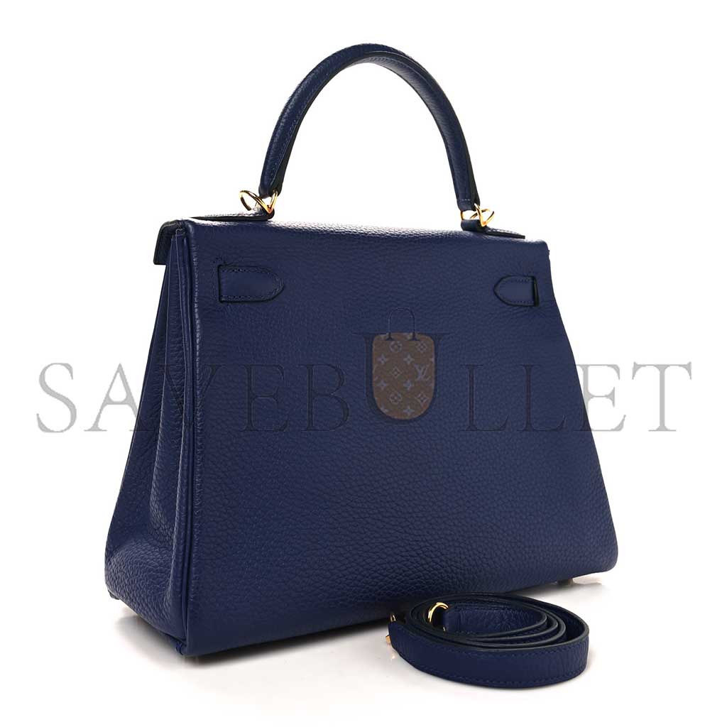 HERMÈS MASTER TOGO KELLY RETOURNE 28 BLEU ENCRE (28*22*10cm)